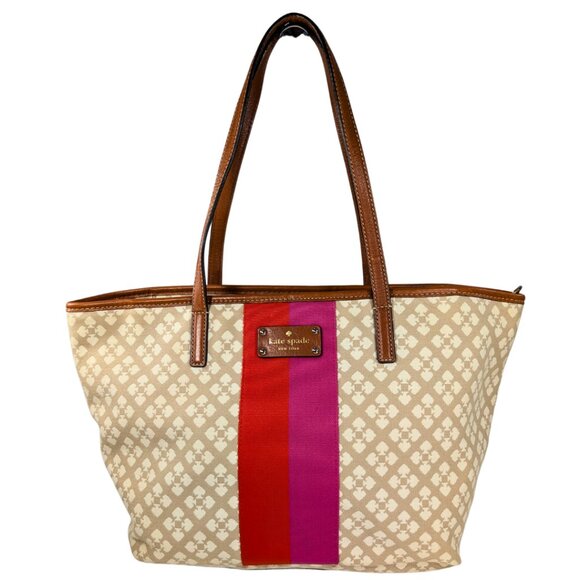 kate spade Harmony Logo Canvas Jacquard Stripe Tote